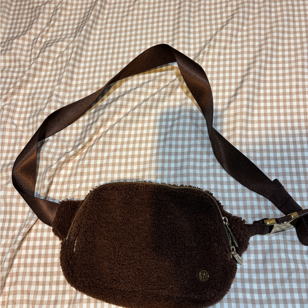 lululemon athletica Brown Fleece Crossbody Bag
